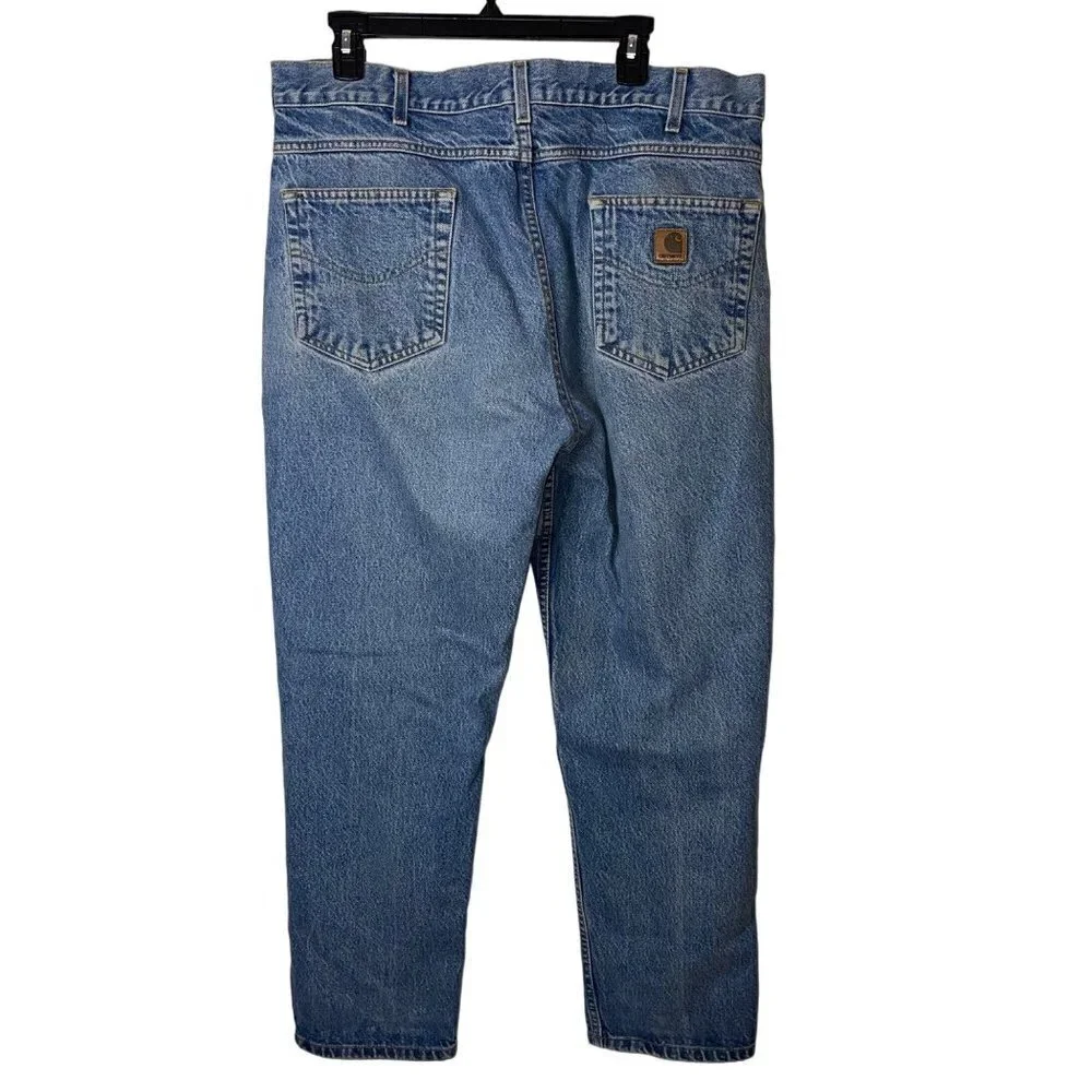 Carhartt Vintage Mens Jeans Size 38 x 30 Straight Leg Light Wash Blue Denim - Picture 10 of 10